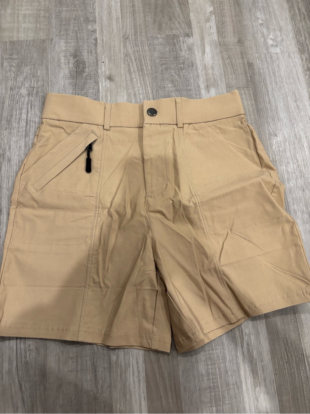 High-Waist Women’s Utility Shorts in Tan